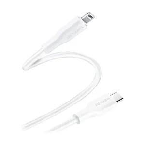 Cable Argom Silicom Type-C to Lightning 30W 1.8MTS Dura Flex White