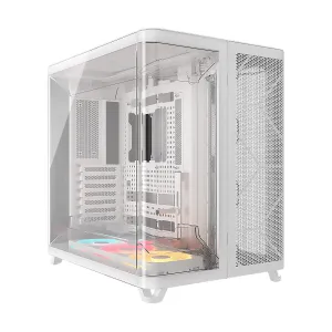 Case Corsair Atx Triple Camara Air 5400 LX-R RGB iCUE Link Tempered 2USB3.2 HD-Audio Mid-Tower White — CORSAIR