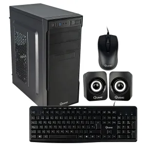 Case Quasad C3151T 2USB3.2 USB2.0 24-4 Pines 2SATA Tecl. Mou. Par. FP-300W Negro — QUASAD COMPUTER