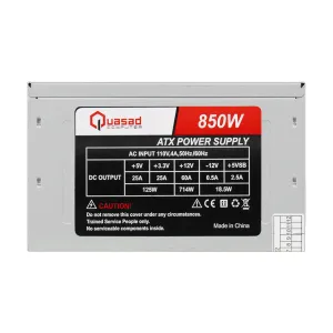 Fuente de Poder Quasad ATX-850W 500Watts 24 - 4 Pin 2XSATA 8CM Fan AC Input 240-100V