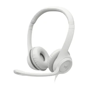 Headset Logitech H390 Wired USB-A Off-White — LOGITECH
