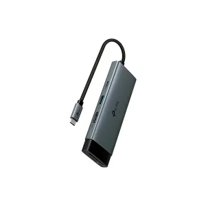 HUB TP-Link USB Tipo-C 7 in 1 con Puerto HDMI 4K 60Hz. SD microSD Fast Charge Silver — TP-LINK