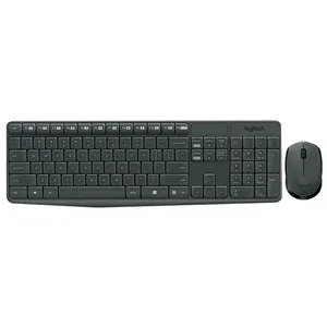 Teclado-Mouse Combo Logitech MK235 Negro Wireless USB Resistente A Salpicaduras