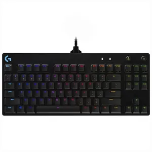Teclado Logitech Gamer G Pro RGB Mecanico GX Azul Wired Negro