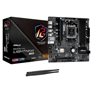 Mbo Asrock B650M PG Lightning AM5 Ryzen 7000 4DDR5 PCIE4.0 HDMI DP 2M.2 8USB3.2 mATX — ASROCK
