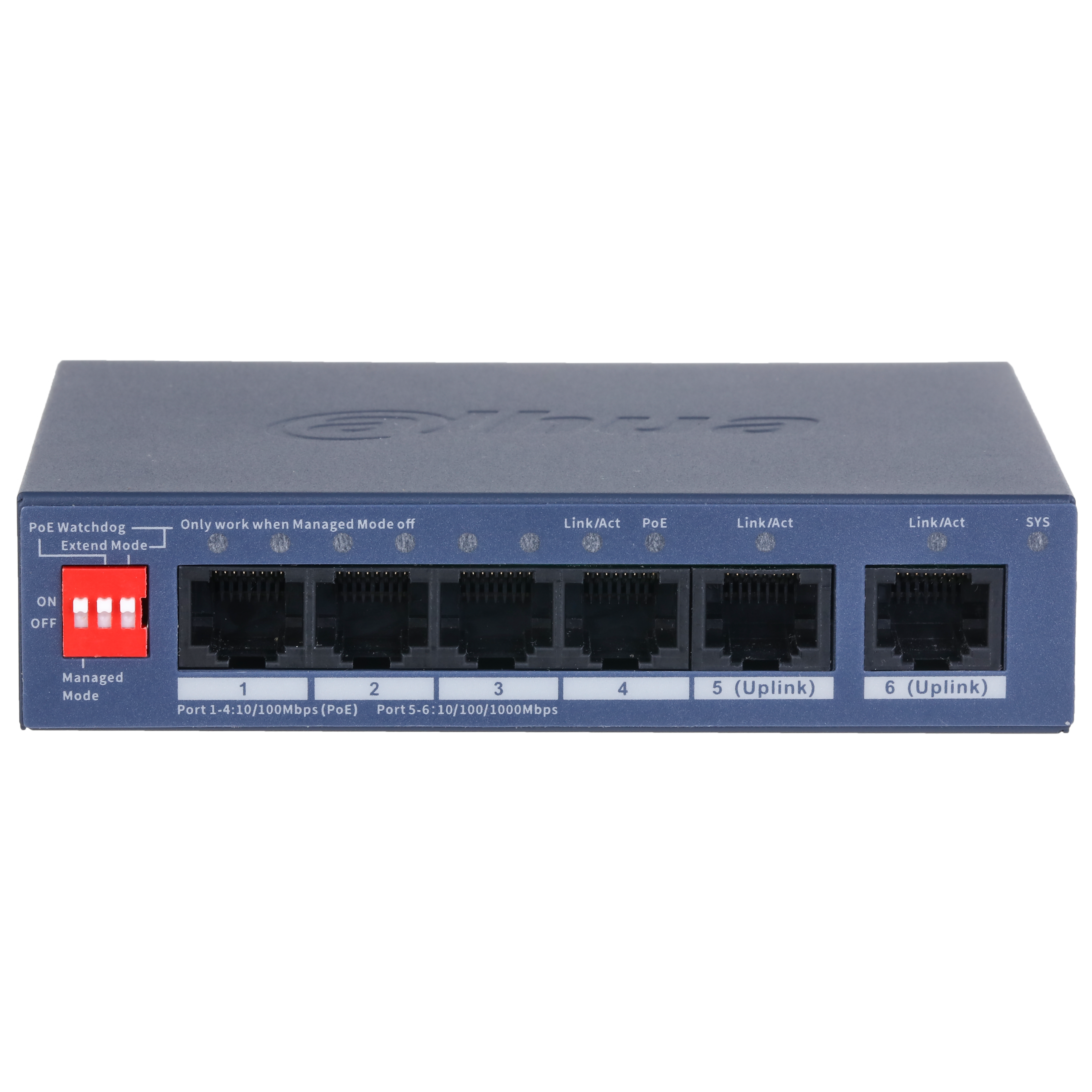DAHUA 6-Port Cloud Managed Desktop Switch with 4-Port — DAHUA
