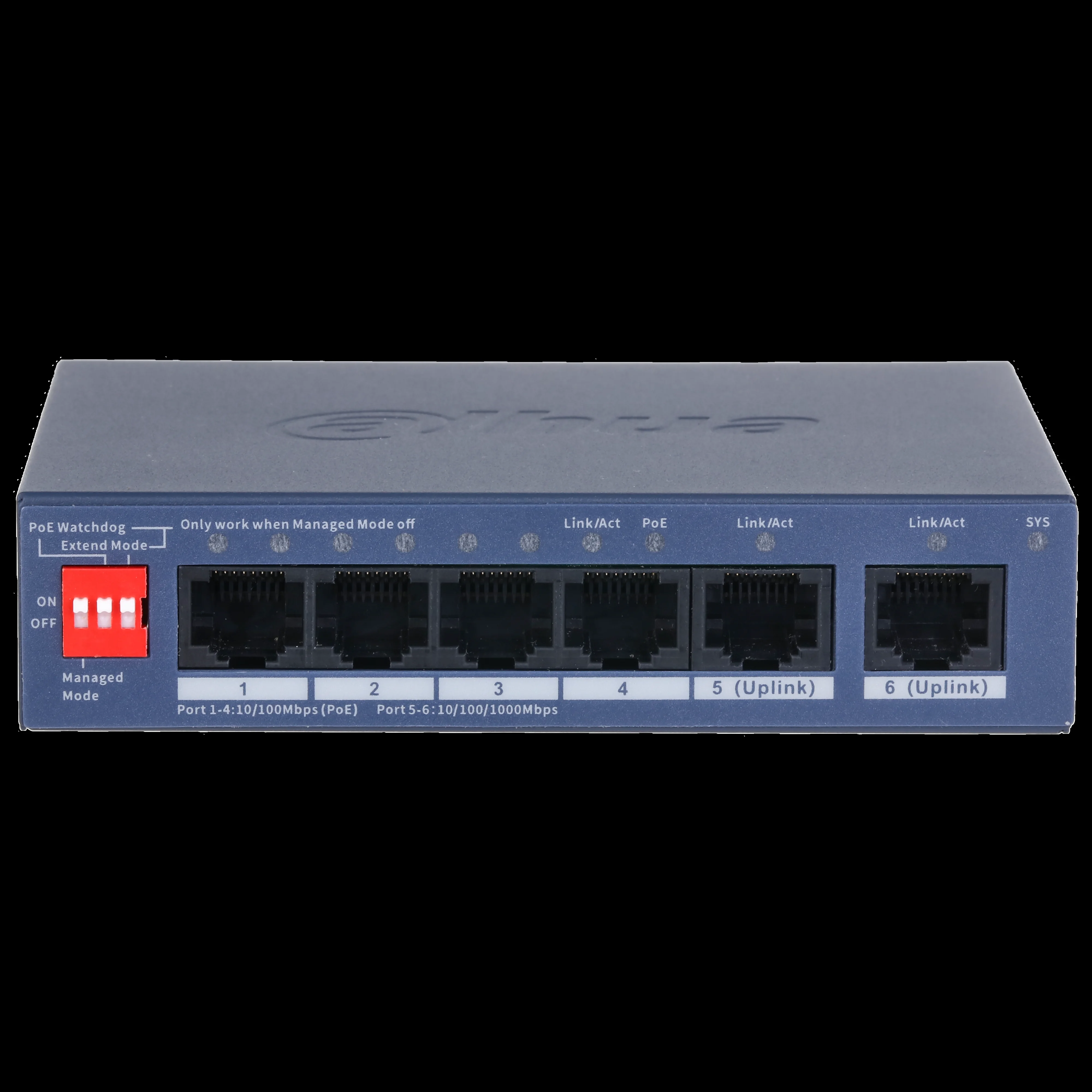 DAHUA 6-Port Cloud Managed Desktop Switch with 4-Port — DAHUA