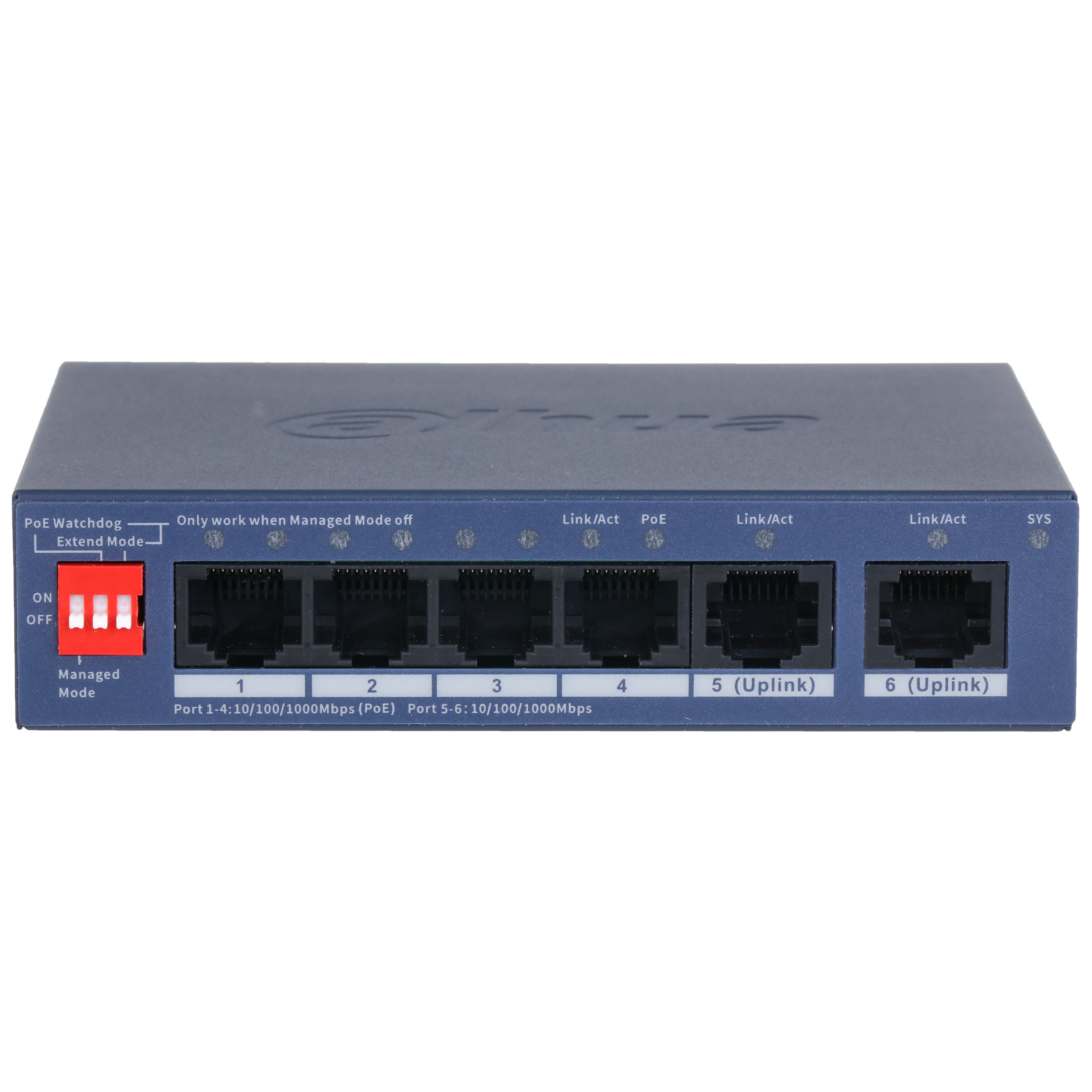 DAHUA Switch PoE de 6 Puertos Gigabit/ 4 Puertos PoE 10/100/1000/ — DAHUA