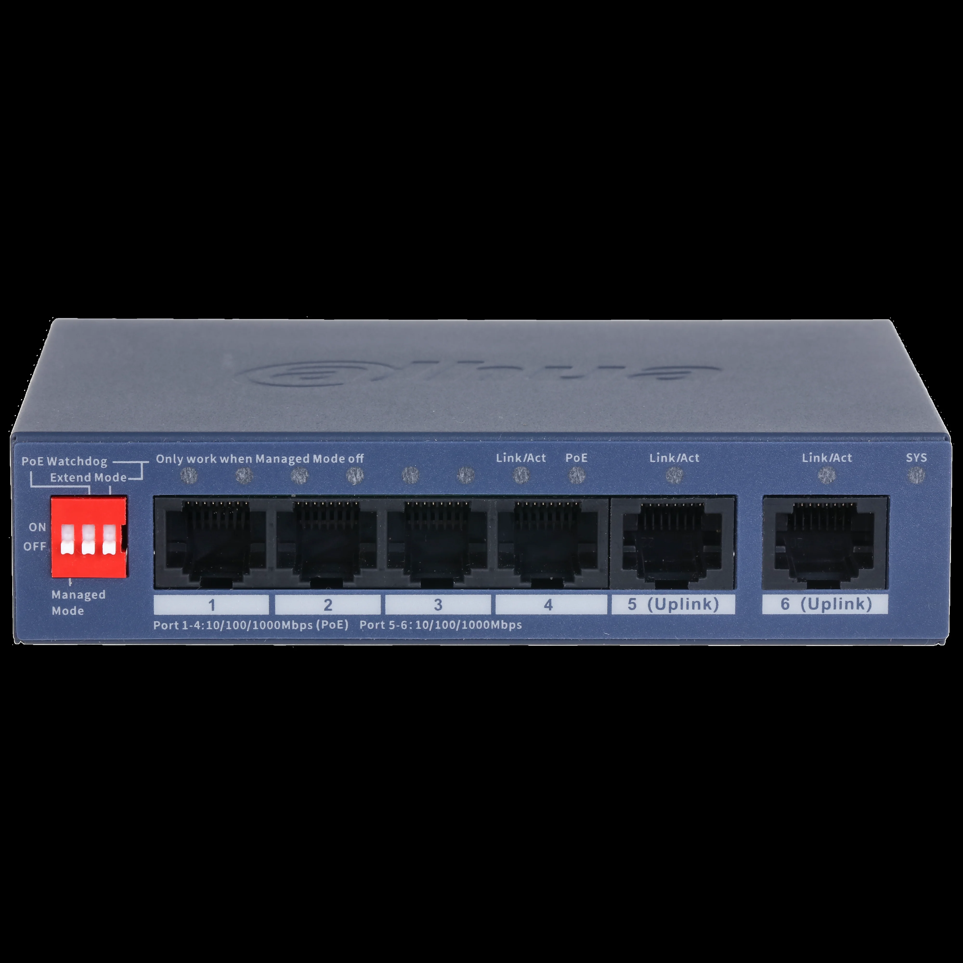 DAHUA Switch PoE de 6 Puertos Gigabit/ 4 Puertos PoE 10/100/1000/ — DAHUA