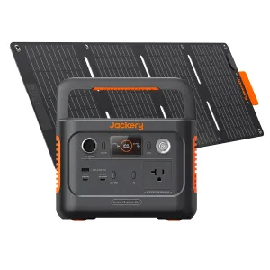 Portable Power Station Jackery 240 v2 256Wh LiFePO4 Battery 300w AC-100W con 40W Mini Panel Solar — GENERICOS
