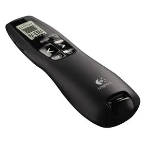 Puntero Logitech Profesional R800 Negro Lcd-Usb-Plug and Play-Luz Verde-Radio 30 Metros — LOGITECH