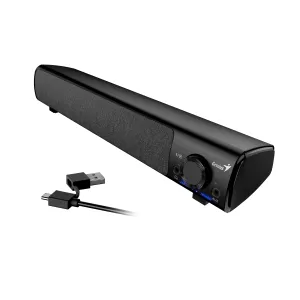 Sound Bar Genius 220 BT 4W Wireless BT Aux-In 3.5mm USB-A USB-C B Black - Gray — GENIUS