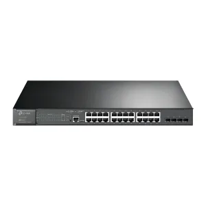 SWITCH TP-Link ADMINISTRABLE JetStream de 28 Puertos Gigabit L2 con PoE+ de 24 Puertos — TP-LINK